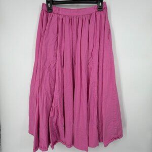 Free People Pink Bubble Gum Full Skirt Size XS 100 Cotton Maxi Skirt